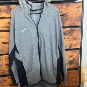 Nike Gray and Black Zip-Up Hoodie
